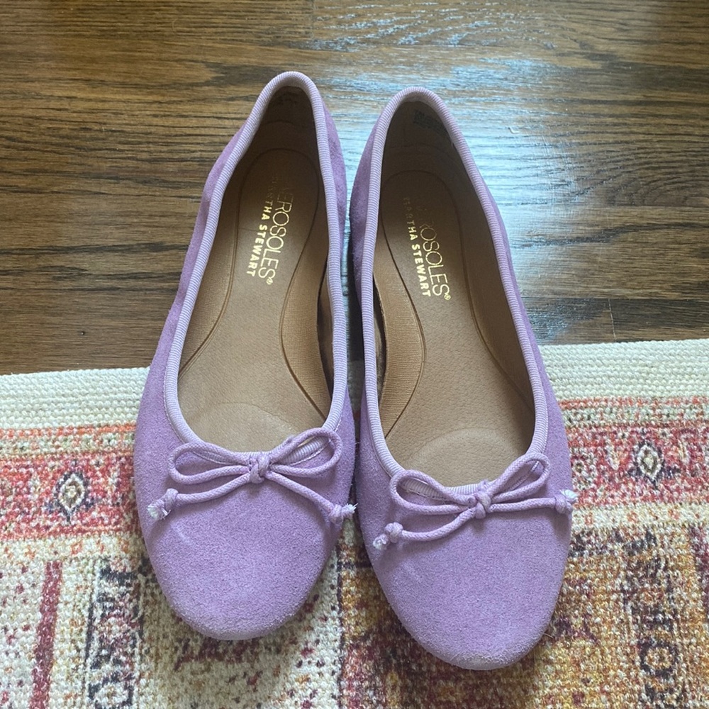 Lavender suede ballet slipper, aerosoles x Martha Stewart, worn once